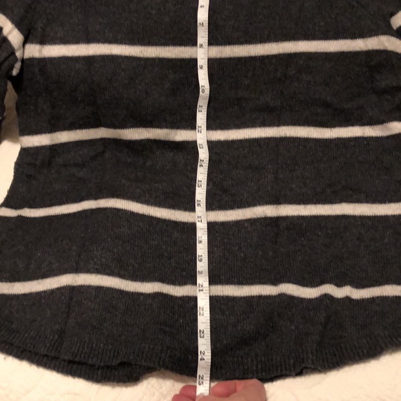 Reitmans sweater size Large. Charcoal grey with white stripes. - Picture 4 of 10